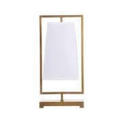 60899 Wildwood 21in. Iron Belle Meade Lamp with Linen Shade and Antique Brass Finish