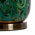 60906 Wildwood 30.5in. Ceramic Newport Lamp - Emerald with Silk Shade and Faux Green Marble Glaze/Antique Brass Finish