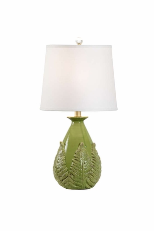 60949 Wildwood Ceramic Green Glaze Bog Garden Lamp