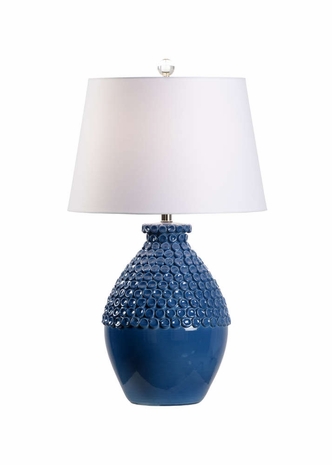 60953 Wildwood Ceramic Blue Glaze Barga Lamp - Yale Blue (Lg)