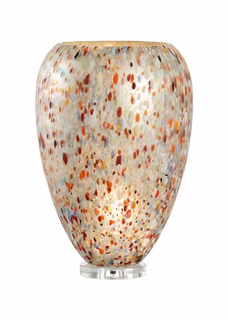 60967 Wildwood 20in. Art Glass Auntie Dot Lamp with Multi Color/Clear Finish