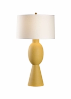 61062 Wildwood 38in. Ceramic Lisbon Lamp - Ochre with Linen Shade and Ochre Glaze Finish