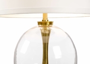 61110 Wildwood 27.5in. Glass Allanah Lamp - Gold with Silk Shade and Clear/Polished Brass Finish