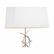 61174 Wildwood 34in. Stainless Steel Diez Lamp with Silkette Shade and Polished Nickel/Black Nickel Finish