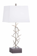 61174 Wildwood 34in. Stainless Steel Diez Lamp with Silkette Shade and Polished Nickel/Black Nickel Finish