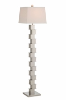 61187 Wildwood 64in. Stainless Steel The Square Mile Floor Lamp with Silkette Shade and Polished Nickel Finish
