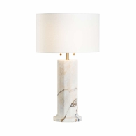 61240 Wildwood 27in. Marble Andria Lamp with Linen Shade and Natural Carslan Finish