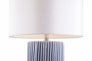 61272 Wildwood 27.5in. Ceramic Pozzallo Lamp - Azzurro with Silkette Shade and Light Blue Glaze Finish