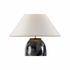 61301 Shiga 26.5in. Ceramic Hatsu Table Lamp with Linen Shade and Blue Glaze Finish