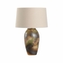 61302-2 Shiga 26.5in. Ceramic Chaiaki Table Lamp with Linen Shade and Brown/Green Finish
