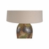 61302-2 Shiga 26.5in. Ceramic Chaiaki Table Lamp with Linen Shade and Brown/Green Finish