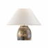 61302 Shiga 26.5in. Ceramic Chaiaki Table Lamp with Linen Shade and Brown/Green Finish