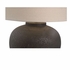 61305-2 Shiga 21in. Ceramic Ahmya Table Lamp with Linen Shade and Sanded Black Glaze Finish