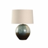 61316-2 Shiga 25in. Ceramic Aoi Table Lamp with Linen Shade and Brown/Green/Cream Finish