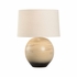 61317-2 Shiga 25in. Ceramic Moriko Table Lamp with Linen Shade and Brown Glaze Finish