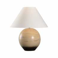 61317 Shiga 25in. Ceramic Moriko Table Lamp with Linen Shade and Brown Glaze Finish