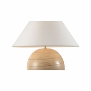 61317 Shiga 25in. Ceramic Moriko Table Lamp with Linen Shade and Brown Glaze Finish