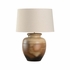 61321-2 Shiga 26in. Ceramic Rika Table Lamp with Linen Shade and Brown Finish