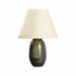61325 Shiga 22.5in. Ceramic Minato Table Lamp with Linen Shade and Green/Brown Glaze Finish
