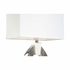 61333 Wildwood 28in. Metal/Marble Chatham Lamp with Linen Shade and Polished Nickel/Natural Crystal White Finish