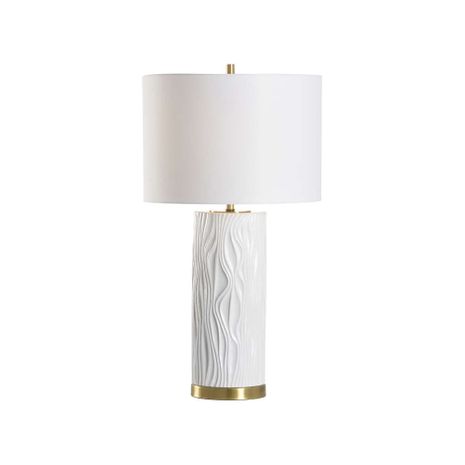 61350 Wildwood Satin Folds Lamp - Blanca