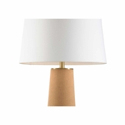 61367 Wildwood 31.5in. Cork/Mdf/Metal Beaujolais Lamp with Silkette Shade and Natural/Antique Brass Finish
