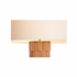 61372 Wildwood 65in. Cork/Metal Loire Floor Lamp with Silkette Shade and Natural/Antique Brass Finish