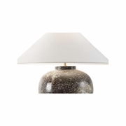 61373 Shiga 21in. Ceramic Kota Table Lamp with Linen Shade and Brown Finish