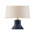 61404 Wildwood 28in. Ceramic/Resin Lydia Lamp - Blue with Linen Shade and Blue Glaze/Gold Leag Finish