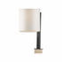 61409 Wildwood 30.5in. Travertine/Metal In the Loop Lamp with Linen Shade and Natural White/Bronze Finish
