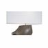 61417 Wildwood 25.5in. Resin/Metal Zion Lamp with Linen Shade and Spalted Wood/Antique Brass Finish