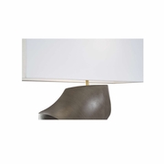 61417 Wildwood 25.5in. Resin/Metal Zion Lamp with Linen Shade and Spalted Wood/Antique Brass Finish