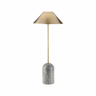 61433 Wildwood 32.5in. Brass/Ceramic Paxton Lamp with Metal Shade and Gray/Antique Brass Finish