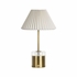 61448 Wildwood 17in. Metal/Crystal Margot Rechargeable Lamp with Linen Shade and Antique Brass/Clear Finish
