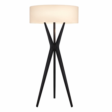 6151.25 Sonneman Bel Air Contemporary Small Floor Lamp with Satin Black Finish