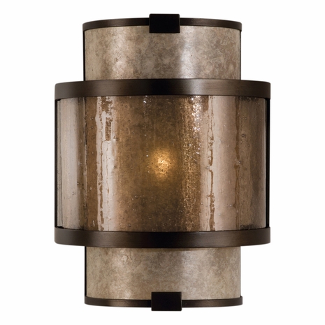 618050ST Fine Art Lamps 1 Light Singapore Moderne 12" Sconce with Bronze Finish