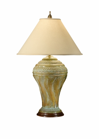 6191 Wildwood Lamps Twisted Urn Lamp with Oxidized Art Finish - Solid Brass and Faux Wood