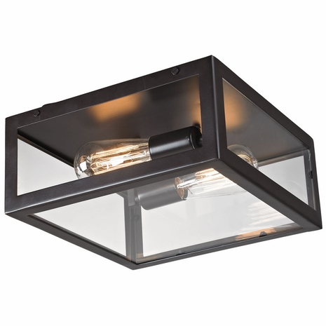 63021-2 ELK Lighting Parameters 2-Light Flush Mount In Bronze With Clear Glass