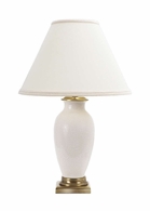 65156 Frederick Cooper 30in. Porcelain Kyoko Lamp with Linen Shade and White Crackle Glaze/Antique Brass Finish