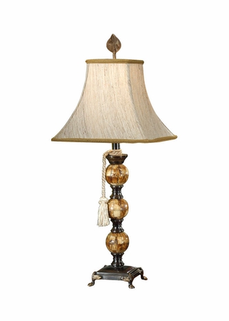6517 Wildwood Lamps Bone Spheres Lamp with Inlaid Genuine Bone with Solid Brass