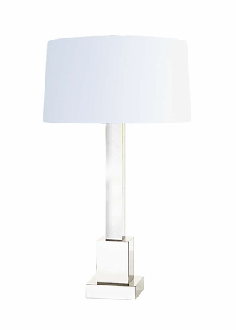 65225 Frederick Cooper Larry Laslo Square Column Table Lamp Shiny Nickel Milano II Lamp