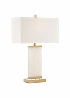 65497 Frederick Cooper 27.5in. Alabaster Damon Lamp with Linen Shade and Natural White/Antique/Clear Finish