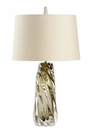 65631 Frederick Cooper 29.5in. Glass Norah Lamp with Raw Silk Shade and Clear/Green Finish