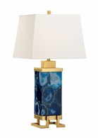 65642 Frederick Cooper 32in. Agate Oceans Lamp with Linen Shade and Blue/Antique Gold Leaf Finish