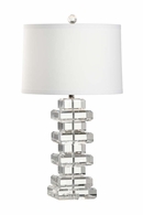 65682 Frederick Cooper 32.5in. Crystal Regency Lamp with Silk Shade and Clear Finish