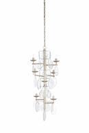 65688 Wildwood 43in. Glass/Iron Liza Chandelier with Clear/Silver Leaf Finish