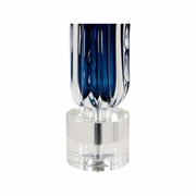 65697 Frederick Cooper 34in. Glass/Crystal Judith Blue Lamp with Linen Shade and Clear Finish