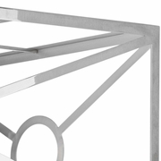 65732 Matthew Frederick 28in. Metal Chilton Grove Chandelier - Nickel with Polished Nickel Finish