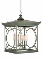 65745 Matthew Frederick 43in. Steel Barlow Lantern with Silkette Shade and Antique Moss Finish
