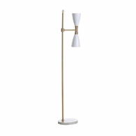 65816 Frederick Cooper 56in. Brass/Iron ADA Floor Lamp with Antique/White/Natural White Finish